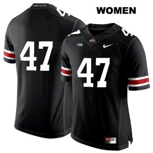 Women's NCAA Ohio State Buckeyes Justin Hilliard #47 College Stitched No Name Authentic Nike White Number Black Football Jersey ZI20V43IV